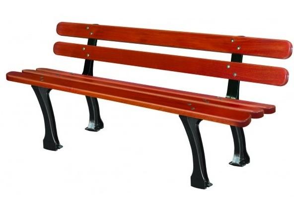 Banc public Lugo - Bois exotique FSC - Pieds en fonte antirouille - 1800 mm_0