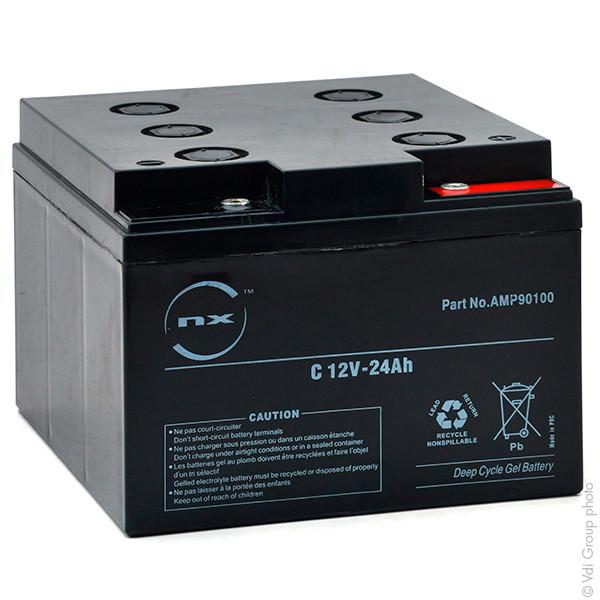 Batterie plomb étanche Gel NX 24-12 Cyclic - 12V 24Ah M5-F - Longue durée et usage cyclique_0