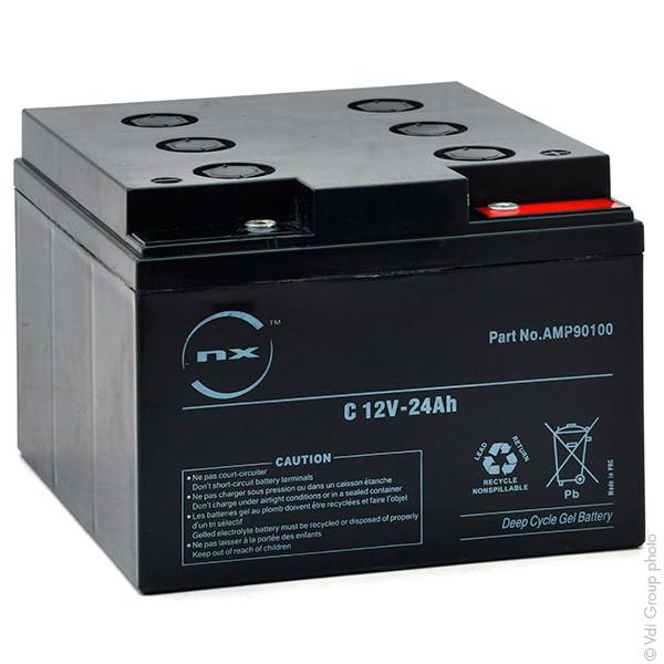 BATTERIE PLOMB ETANCHE GEL NX 24-12 CYCLIC 12V 24AH M5-F_0