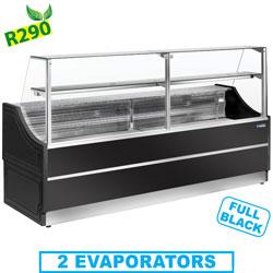 Comptoir-vitrine réfrigère avec réserve orléans plus noir gaz r290 2500x810xh1350 - OL250/B5-R/R2_0