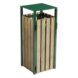 Rossignol - Corbeille carrée à poser ou à fixer 110L EDEN BOIS - vert mousse - vert Bois manufacturé 57877_0