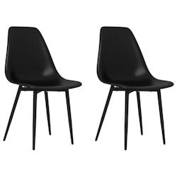 Décoshop26 - Set de 2 chaises de salle à manger dsign classique en pp noir DEC025550 - noir 3000255309047_0