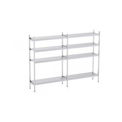 Distform Rayonnage en Acier Inoxydable Linéaires 2090 à 2990 mm 4 Niv P400 Acier inoxydable 2790x400x400x1800mm - 651637136978_0