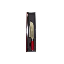 F. Dick - Couteau Santoku Alvéolé Red Spirit 180 mm - Poignée Rouge - Acier Inoxydable_0