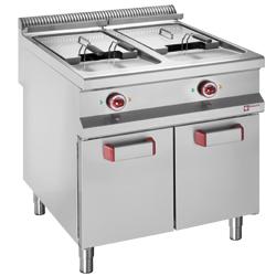 Friteuse électrique professionnelle - 2 cuves 20 litres - Sur meuble fermé - Référence e99/f40a2-n_0