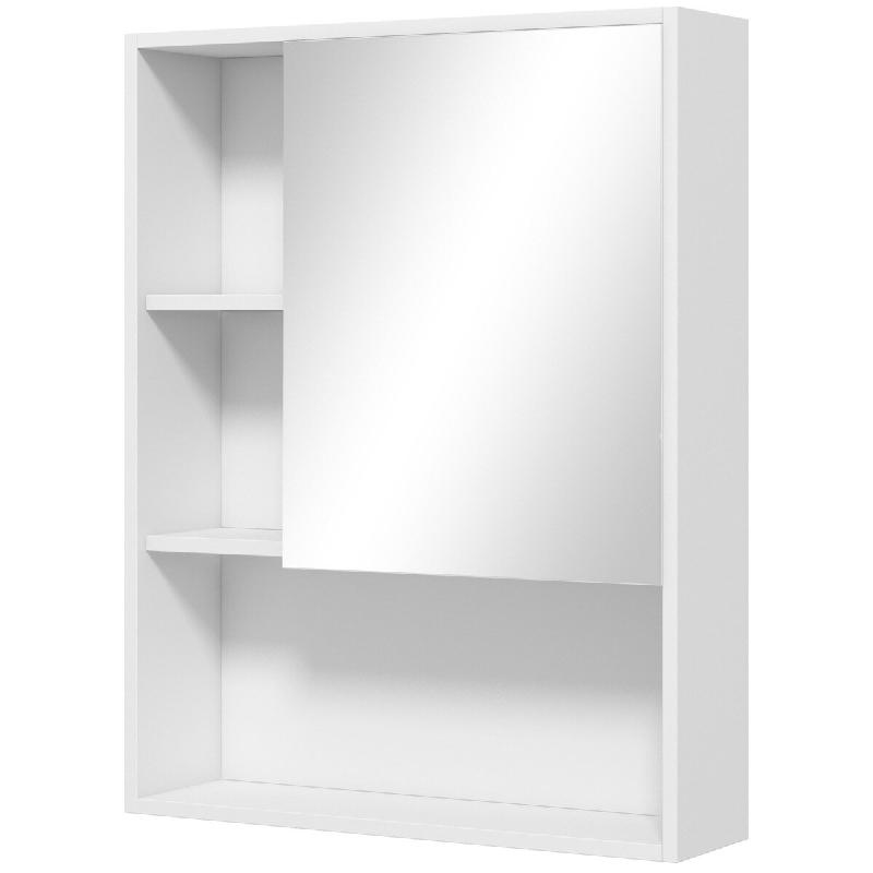 Helloshop26 - Armoire murale salle de bain 60 x 15 x 76 cm miroir étagère réglable gain de place épuré en panneau de particules 21_0001873 - 3000_0