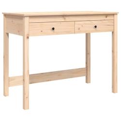 Helloshop26 - Bureau table poste de travail meuble d'ordinateur informatique étude avec tiroirs 100 x 50 x 78 cm bois massif de pin 02_0023459 - 3000_0