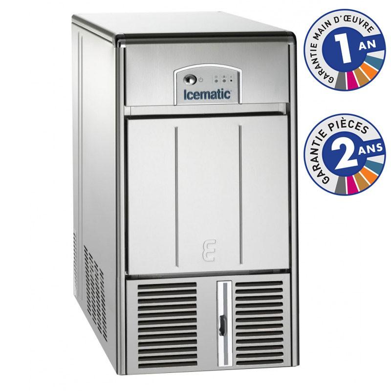 Machine à glaçons creux E21NANO Icematic - Production 21 kg/jour - Stockage 5 kg - Acier inoxydable avec technologie à palettes_0