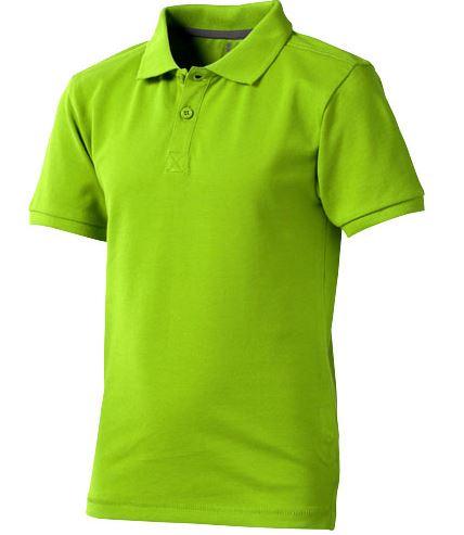 Polo manches courtes enfant Calgary - col en tricot plat, boutons gravés assortis, 100% coton, 200 g/m²_0