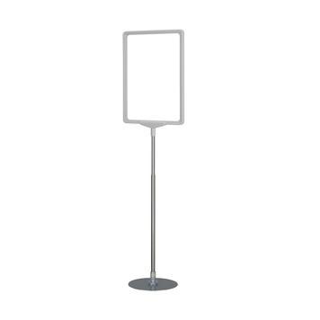 Porte-affiches sur pied série D - A4 - gris similaire à RAL 7035 - hauteur ajustable 320 à 620 mm_0