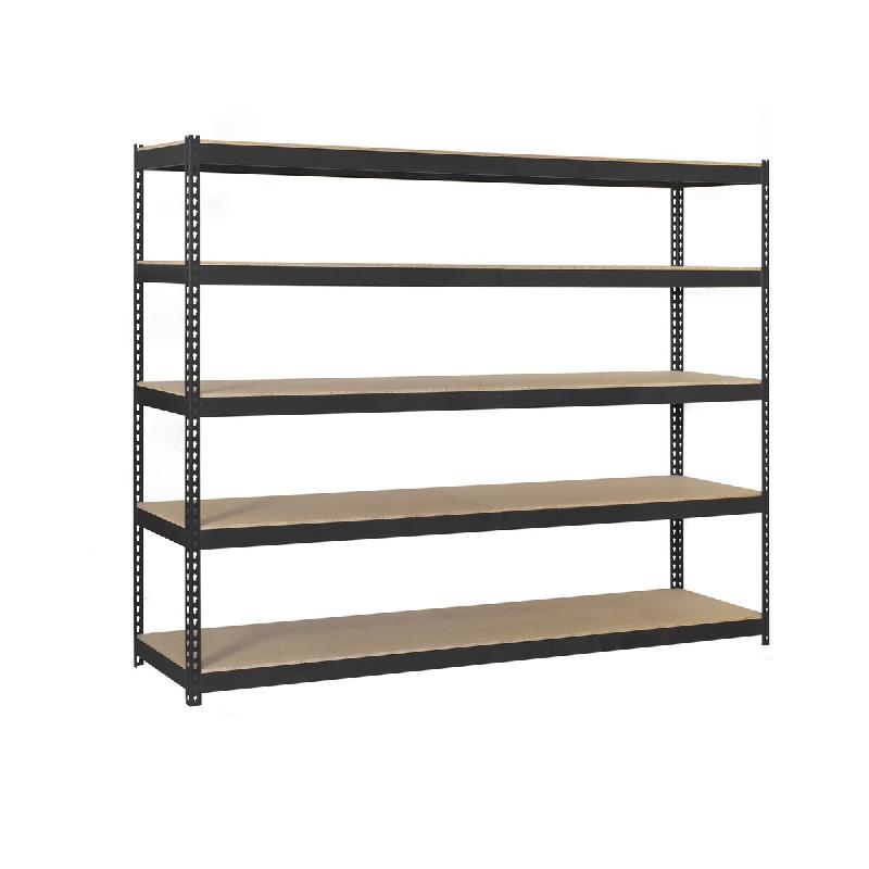SimonRack Rayonnage industriel, 2000x1500x600 mm, 400 kg au point de flexion, 5 étagères bois, rayonnage garage, Anthracite/Bois- Ecoforte - noir m�_0