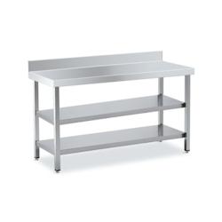 Table Inox de Travail DISTFORM Premium avec Dosseret et 2 étagères - Profondeur 500 mm longueur 2000 mm - QM250200_0