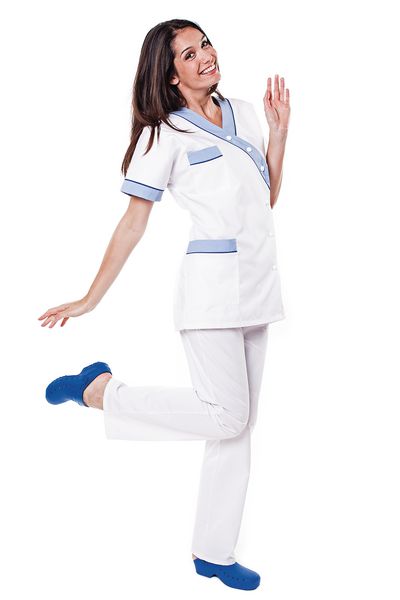 TUNIQUE MEDICALE FEMME BLANCHE PAREMENT BLEU CIEL TIMME Comparer les prix de TUNIQUE MEDICALE FEMME BLANCHE PAREMENT BLEU CIEL TIMME sur Hellopro
