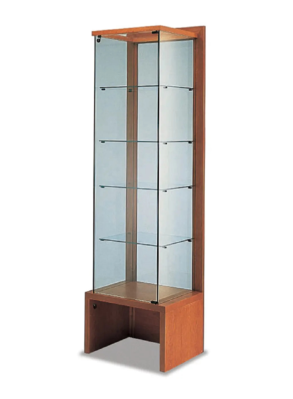 Vitrine d'exposition avec présentoir mural 60/VTVA - 64 x 46 x 218 cm - 4 tablettes en verre - Rangement intégré_0