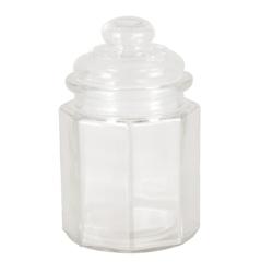 Aulica Petit Pot En Verre Avec Couvercle Striee - transparent verre 400501_0