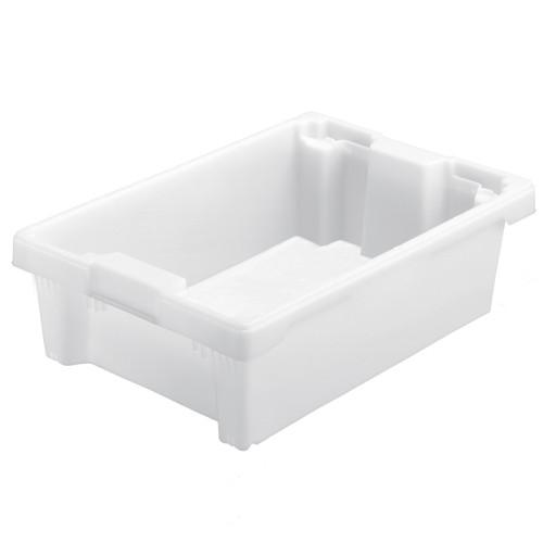 Bac plastique Gerbable Emboîtable A 70% Plein + trous 600 x 400 x 160 mm Blanc - Réf : BAC159BM6416001_0