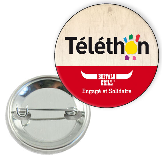 Badge professionnel personnalisé 45mm - épingle - impression quadri et longue durée_0