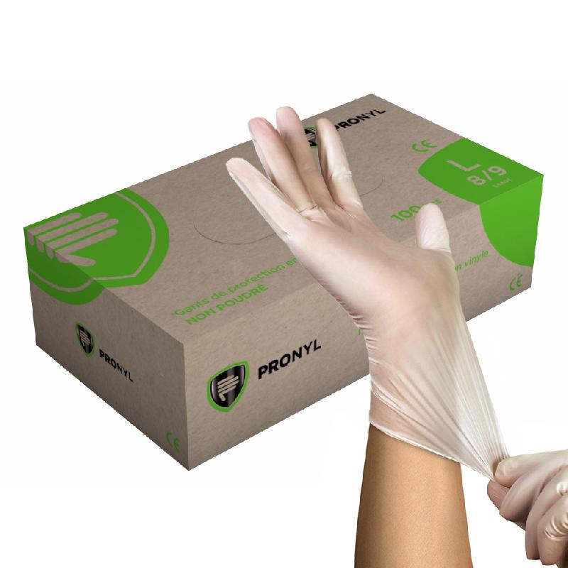 Boîte de 100 gants jetables en vinyle non poudré_0