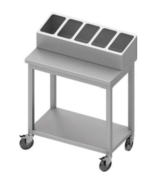 Chariot inox de distribution de couverts 817x500x1100 (5 gn) soudée - 932055081S_0