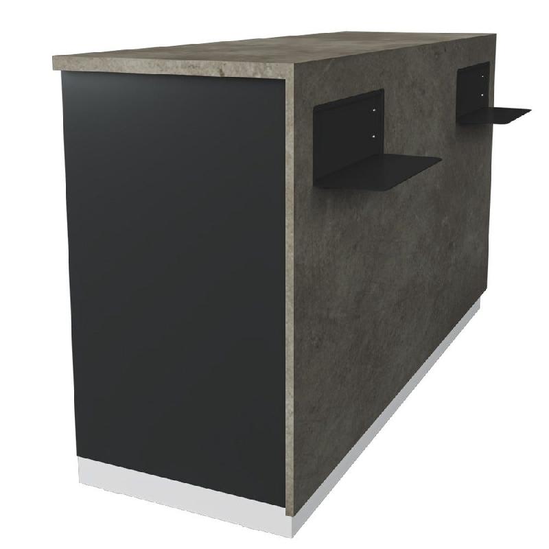 Comptoir Minimaliste DP finition béton et gris anthracite L172xP58xH100cm_0