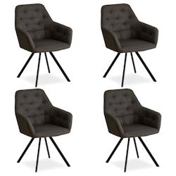 Décoshop26 - Lot de 4 chaises de salle à manger salon avec revêtement confortable couleur anthracite CDS06206 - 3000429169606_0