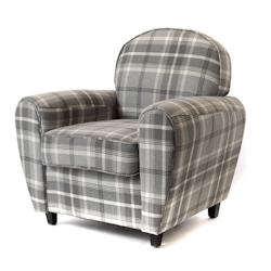 Fauteuil club Tartan gris -   Tissu Amadeus 85x78 cm - gris 3520071868196_0