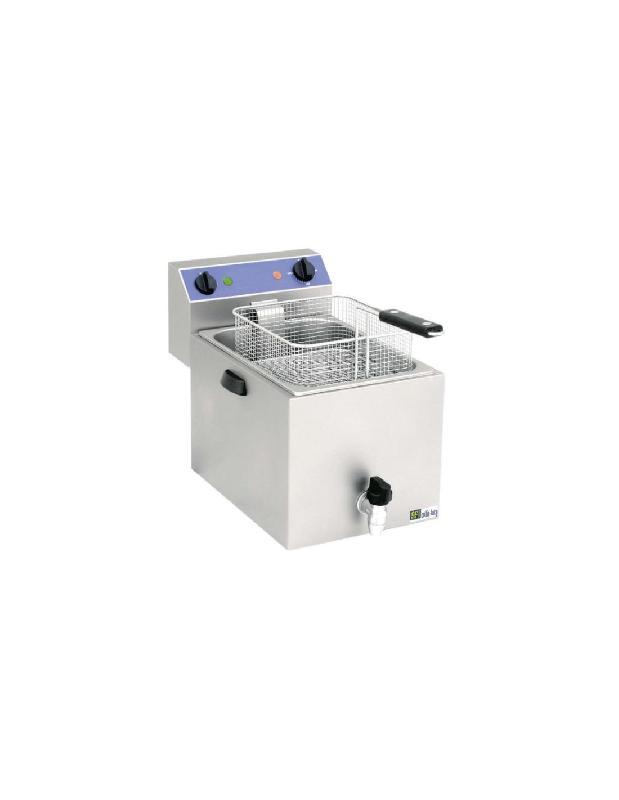Friteuse électrique professionnelle 8 Litres à poser - inox avec vidange et cuve amovible - SF9VC_0