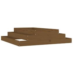 Helloshop26 - Jardinière bac lit surélevé plantes fleurs terrasse jardin 110 x 110 x 27 cm bois massif de pin marron 02_0037312 - 3000217822003_0