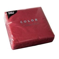 Papstar Serviettes, 1 pli pliage 1/4 33 cm x 33 cm bordeaux - rouge papier 12322_0