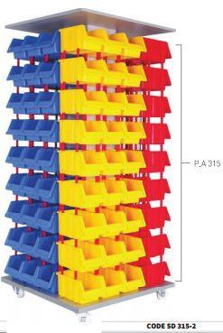 Rayonnage à bac - Code CYSD 315-2 - Dimensions extérieures 865x865x1935mm - Capacité 108 bacs_0