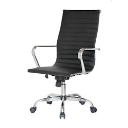 SIGMA Chaise de bureau  / chaise pivotante EC310, métal / PU, 77.5 x 74 x 107.2 cm, réglable en hauteur, noir - noir multi-matériau 938749_0