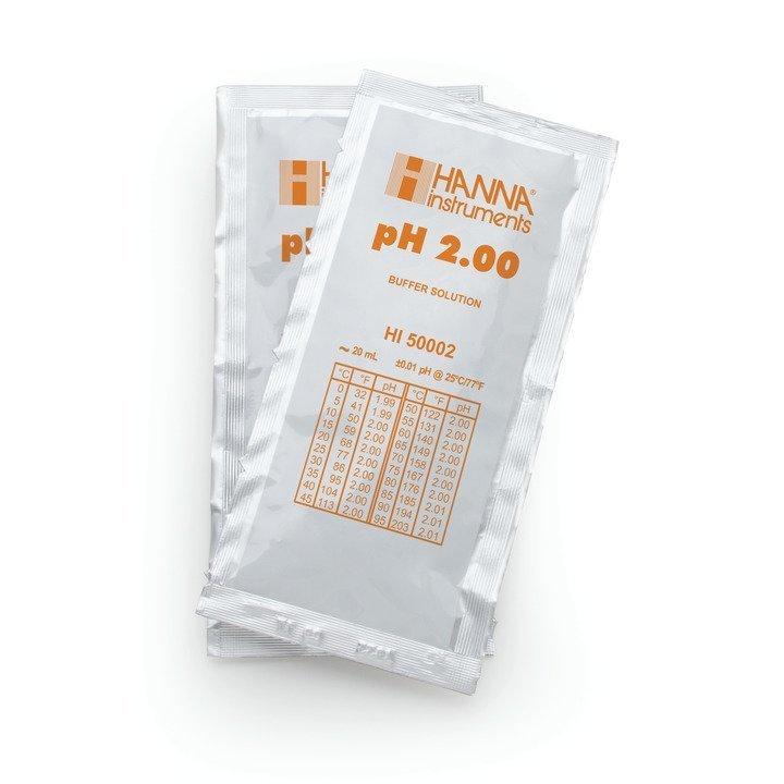 Solution tampon pH 2,00 ±0,01 - Certificat d'analyse - 25 sachets de 20 mL - HI50002-02_0
