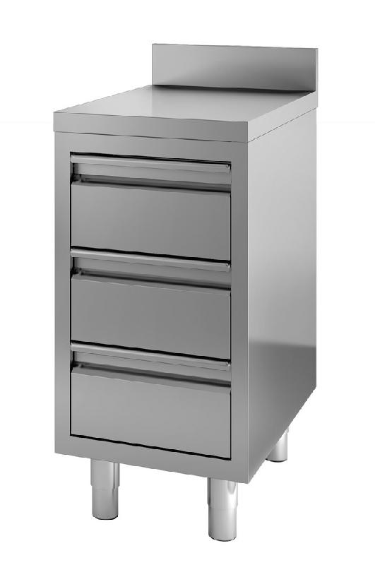 Table de travail inox compact avec tiroirs dosseret 400x700 - 7452.0510_0