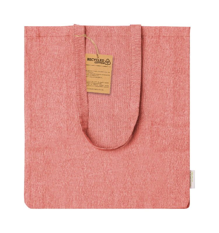Tote bag en coton recyclé - avec soufflet, anses longues et étiquette distinctive_0
