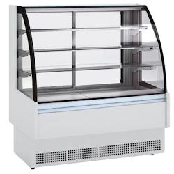 Vitrine comptoir réfrigérée avec verre courbe - 950x730x1380 mm - 1100 W 230/1V - 13VC8957 Eurast - blanc multi-matériau 13VC8957_0
