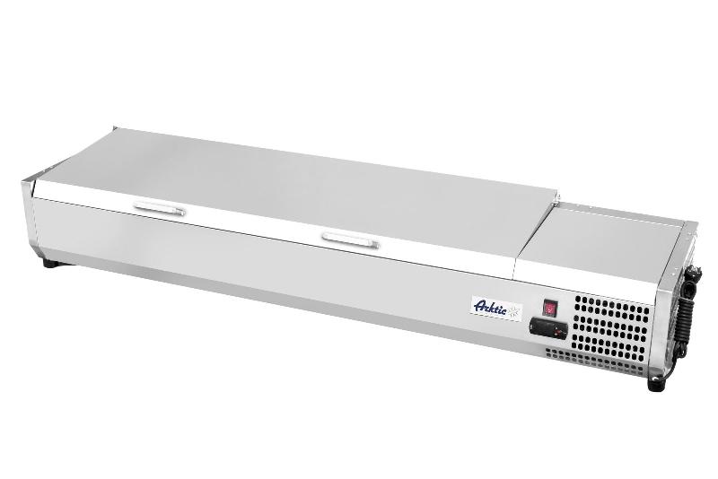Vitrine réfrigérée avec couvercle en inox 9x gn 1/3 - bac inox - 233993_0