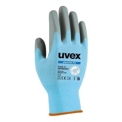 UVEX 60080 Phynomic C3 - Gants de sécurité bleu ciel, taille 8, haute respirabilité et excellent grip sec_0