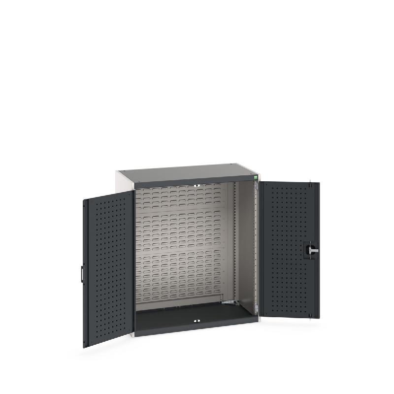 Armoire d'atelier Cubio SMF-10612-1 - portes perfo et fond à bacs - 1050x650x1200mm - charge jusqu'à 1.5 tonne_0
