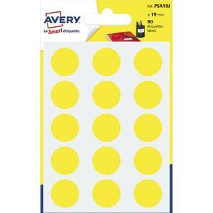 Avery sachet de 90 pastilles ø19 mm. Ecriture manuelle. Coloris jaune._0