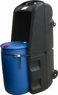 Bac de rétention mobile en polyéthylène - 4 roues - 250L - stockage et manutention d'un fût de 220L_0