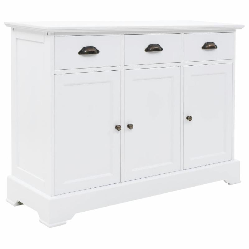 BUFFET BAHUT ARMOIRE CONSOLE MEUBLE DE RANGEMENT AVEC 3 PORTES MDF ET BOIS DE PIN 105 CM 4402117_0