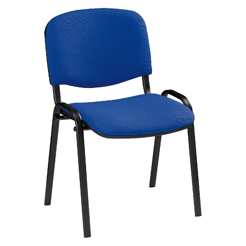 Chaise de réunion en tissu et mousse - Accroches latérales - M2 Bleu - 5 coloris disponibles_0