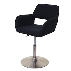 Décoshop26 - Chaise à manger cuisine bureau design rétro chic en tissu noir pied chromé 04_0002176 - noir 3000255632695_0