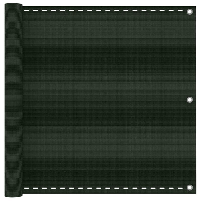 ÉCRAN DE BALCON BRISE PARE VUE PROTECTION CONFIDENTIALITÉ 90 X 600 CM PEHD VERT FONCÉ 02_0010451_0