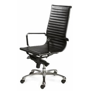 Fauteuil président Marco 7600 - manager - cuir noir - structure chromée - basculant réglable_0