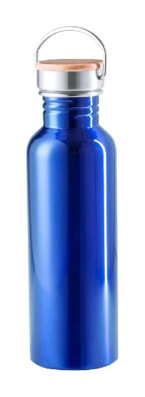 Gourde de sport en acier inoxydable coloré - 750 ml avec bouchon en bambou, livrée dans une boîte cadeau_0