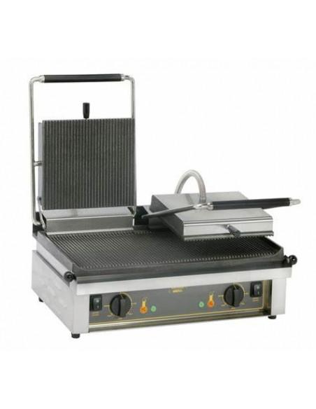 Grill Panini ROLLER GRILL double plaque en fonte rainurée - Référence : PANRD_0