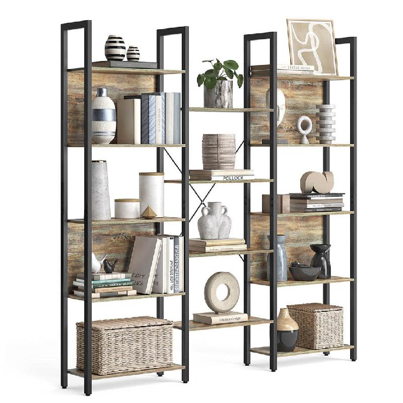 Helloshop26 - Bibliothèque étagère de rangement avec 14 compartiments cadre en métal pour salon bureau style industriel 158 x 24 x 12_0004257 - 30_0