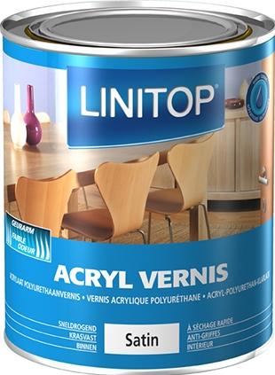 Linitop acryl vernis - vernis incolore pu à l’eau - aspect mat, satin, brillant