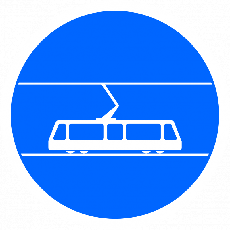 Panneau d'obligation B27b - Voie réservée aux tramways - Innov - WP Signalisation_0
